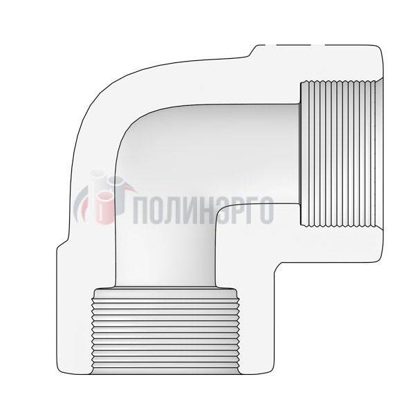  Отвод резьбовой наружный 90° 1/4 DN 8 THRD F-M ASTM A105 ASME B16.11 - фото 2