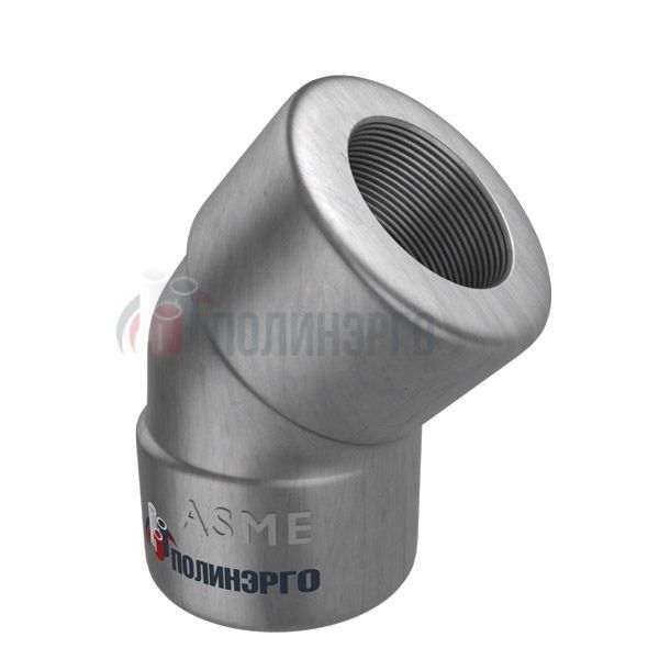 Каталог Отвод резьбовой 45° 1 1/2 DN 40  THRD NPT-F ASTM A105 ASME B16.11