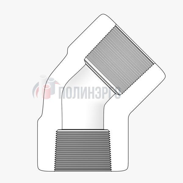  Отвод резьбовой 45° 1 1/2 DN 40  THRD NPT-F ASTM A105 ASME B16.11 - фото 2